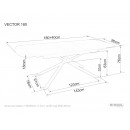 Стол обеденный SIGNAL VECTOR Ceramic черный/черный 180-220/90